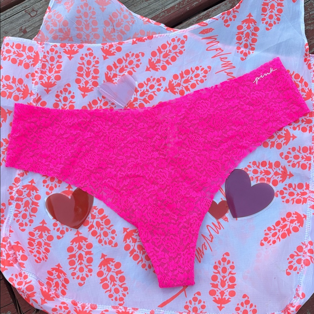 PINK Victoria's Secret Bright Pink Lace Panties